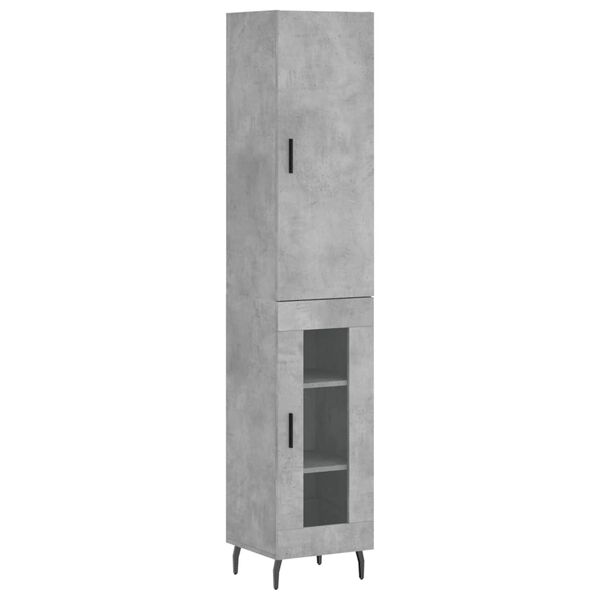 vidaXL Credenza Grigio Cemento 34,5x34x180 cm in Legno Multistrato