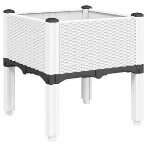 vidaXL Fioriera da Giardino con Gambe Bianco 40x40x42 cm in PP