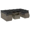 vidaXL Set Divano da Giardino 10 pz con Cuscini Grigio in Polyrattan
