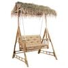 vidaXL Dondolo da Giardino 2 Posti Cuscini Foglie di Palma 202cm Bamb&ugrave;