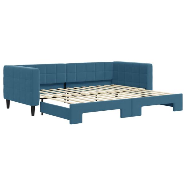 vidaXL Divano Letto con Letto Estraibile Blu 90x200 cm in Velluto