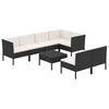 vidaXL Set Divani da Giardino 8 pz con Cuscini in Polyrattan Nero