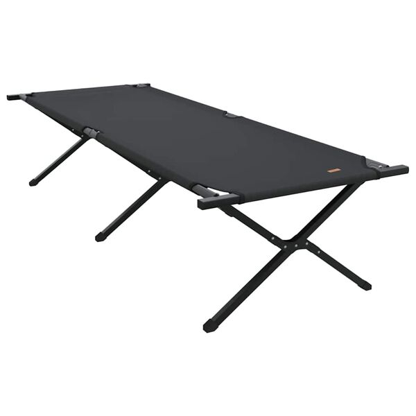 vidaXL Letto da campeggio pieghevole Nero 210 x 80 x 46 cm