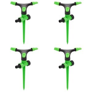 vidaXL Irrigatori Rotanti 4 pz Verdi e Neri 16x13,5x25,5 cm ABS e PP