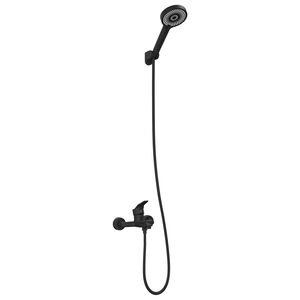 vidaXL Set di doccia con soffione Nero G 1 / 2 pollici