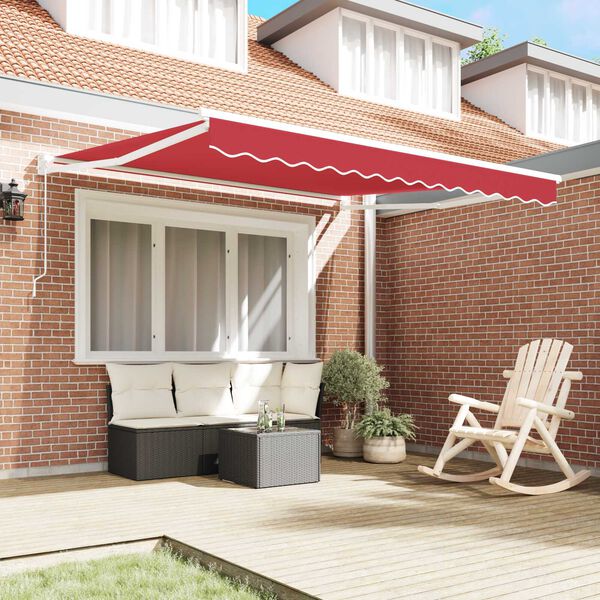vidaXL Tenda Retrattile Rosso 350 x 250 cm Tessuto