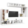 vidaXL Set Mobili Porta TV 8pz Bianco in Legno Multistrato