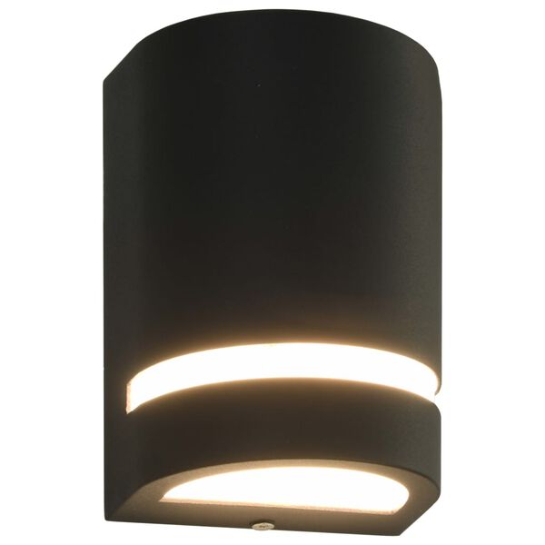 vidaXL Lampade da Parete da Esterno 2 pz 35 W Nere Semicircolari