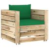 vidaXL Set Salotto da Giardino con Cuscini 7 pz Legno Impregnato Verde