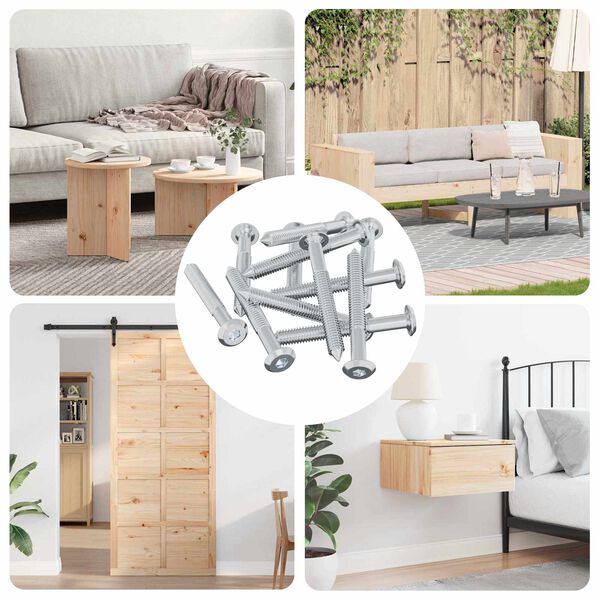 vidaXL Vite 1800 pcs Argento M6 x 50 mm Acciaio