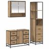 vidaXL Set di mobili per il bagno 3 pz Rovere artigianale