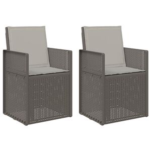 vidaXL Sedie da pranzo da giardino 2 pz Grigio Chiaro PP