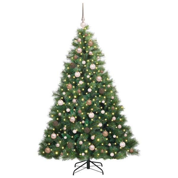 vidaXL Albero di Natale artificiale con 300 LED Verde 180 cm PE e PVC