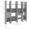 vidaXL Set Libreria 4 pz Grigio Cemento in Legno Multistrato