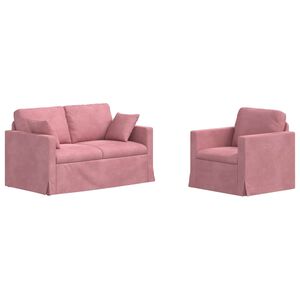 vidaXL Divano 2 pcs Rosa 138 x 78 x 80 cm Velluto