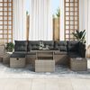 vidaXL Set Divano da Giardino con cuscino 8 pcs Grigio Poly Rattan