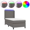 vidaXL Giroletto Molle con Materasso e LED Grigio 90x200cm Similpelle