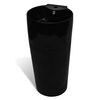 vidaXL Lavandino Bagno Ceramica Nera Rotondo Foro Rubinetto/ Trabocco