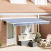 vidaXL Telo di ricambio per tenda da sole Blu e Bianco 380 x 195 cm