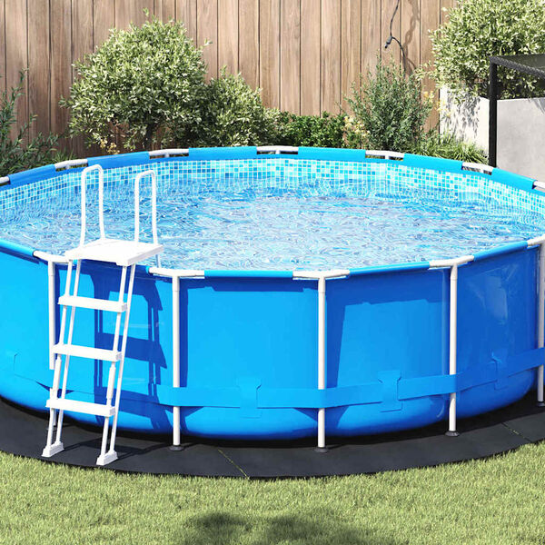 vidaXL Telo per Fondo Piscina Nero Ø 366 cm Tessuto Non Tessuto