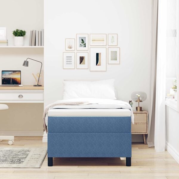 vidaXL Struttura letto piattaforma Blu 100 x 200 cm Tessuto in Cords