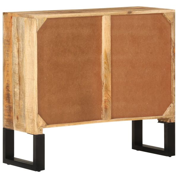 vidaXL Credenza 80x30x71 cm in Legno Grezzo Massello Mango e Metallo