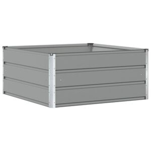 vidaXL Fioriera Grigio chiaro 100 x 100 x 45 cm Acciaio
