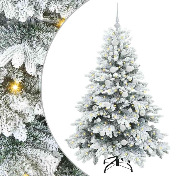 vidaXL Albero di Natale artificiale con 150 LED Bianco 150 cm PE e PVC