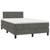 vidaXL Letto a Molle con Materasso e LED Grigio Scuro 120x200 cm