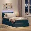 vidaXL Letto con contenitore e LED Verde Scuro 90 x 190 cm Velluto