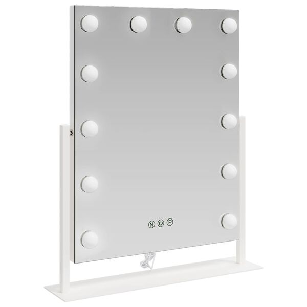 vidaXL Specchio LED da Vanit&agrave; Bianco 44 x 10 x 53 cm Vetro e acciaio