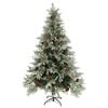 vidaXL Albero di Natale con Luci e Pigne Verde e Bianco 120cm PVC e PE