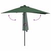 vidaXL Ombrello da giardino Verde 294 x 150 x 223 cm