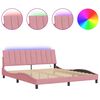 vidaXL Giroletto con LED senza Materasso Hanko Rosa 180x200 cm in Velluto