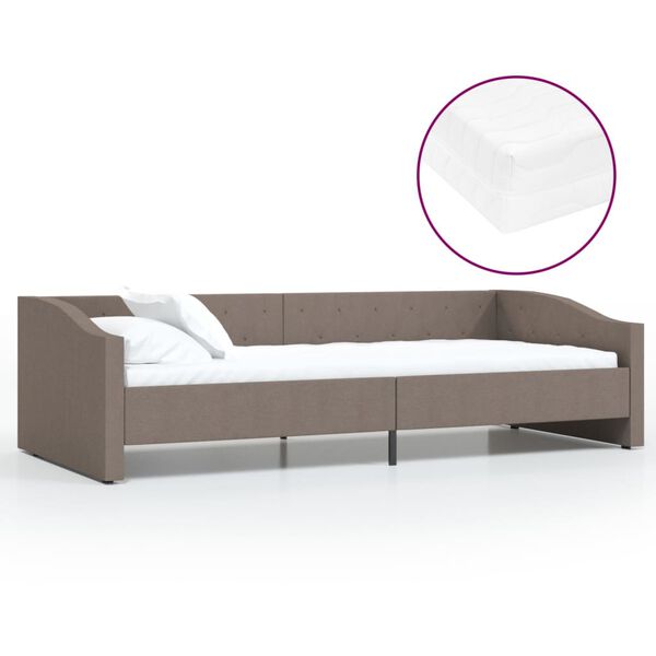 vidaXL Dormeuse con Materasso USB Tortora in Tessuto 90x200 cm