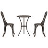 vidaXL Set Bistro da Giardino 3 pcs Bronzo Alluminio