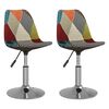 vidaXL Sedie da Pranzo Girevoli 2 pz in Tessuto Patchwork