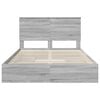 vidaXL Letto con Contenitore con testiera Grigio Sonoma 140 x 200 cm