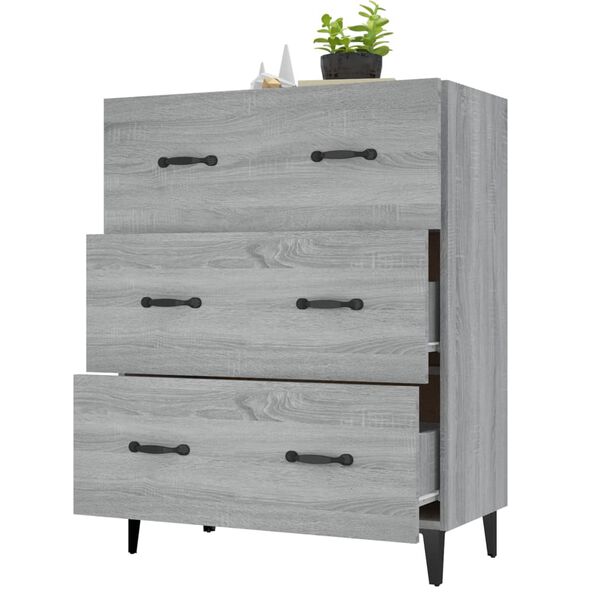 vidaXL Credenza Grigio Sonoma 69,5x34x90 cm in Legno Multistrato