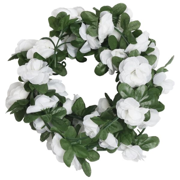vidaXL Ghirlande Fiori Artificiali Natale 6 pz Bianco Primavera 250 cm
