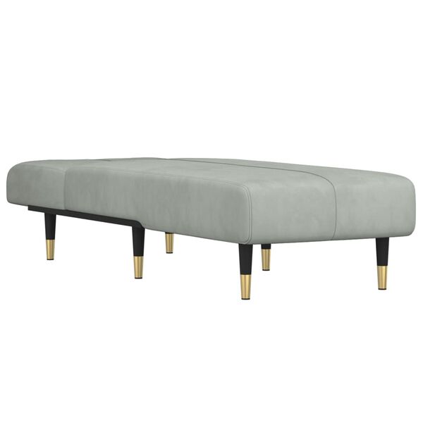 vidaXL Chaise Longue in Velluto Grigio Chiaro