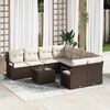 vidaXL Set di divani con cuscino 9 pcs Marrone e Crema polyrattan