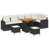 vidaXL Set Divano da Giardino 11 pz 7-Numero di posti Nero e Crema