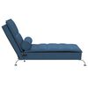 vidaXL Chaise Longue Massaggi Cuscino a Rullo Blu in Tessuto