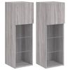 vidaXL Mobili TV con Luci LED 2pz Grigio Sonoma 30,5x30x90 cm