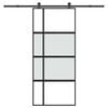 vidaXL Porta Scorrevole Ferramenta 90x205 cm Vetro Temperato Alluminio