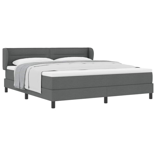vidaXL Letto a molle con materasso Grigio scuro 180 x 200 cm Tessuto