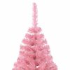 vidaXL Albero di Natale Artificiale a Metà con Supporto Rosa 180cm PVC