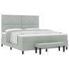 vidaXL Letto a molle con testiera Grigio chiaro 200 x 180 cm Velluto