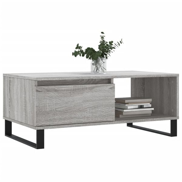 vidaXL Tavolino Salotto Grigio Sonoma 90x50x36,5 cm Legno Multistrato